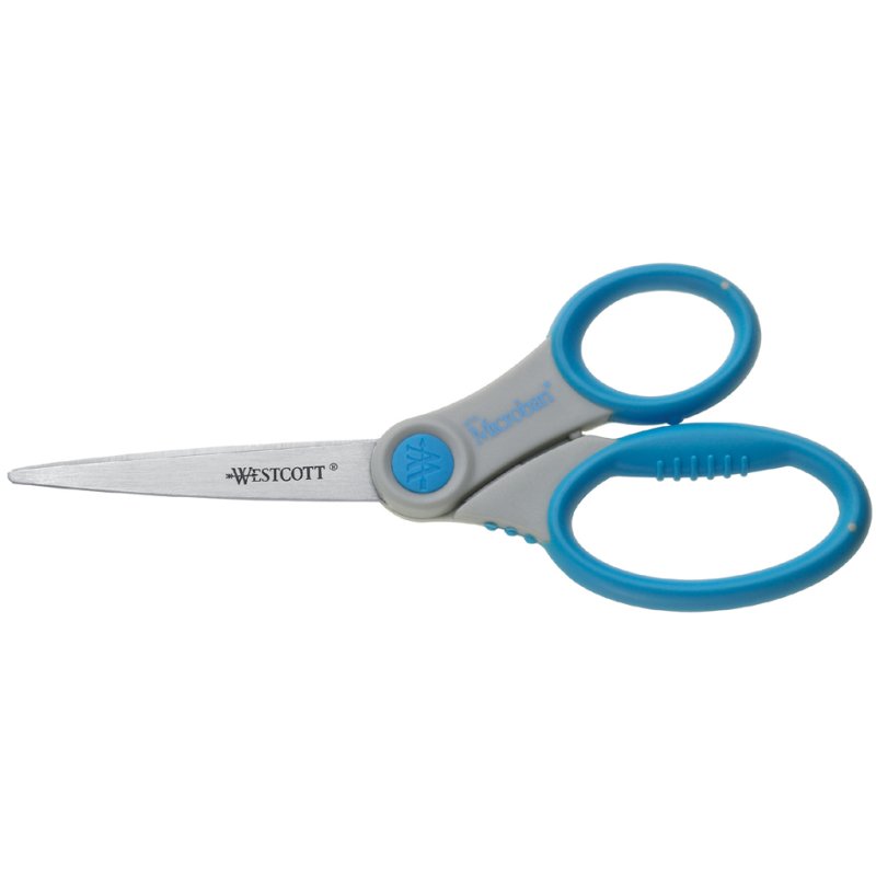 WESTCOTT Schaar Microban Softgrip 180 mm grijs/blauw